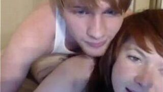 Cute redhead couple fucking on cam - porn video
