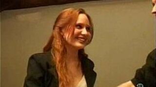 French redhair girl for money - porn video