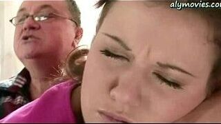 Pretty babe taking a old dick - porn video