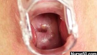 Redhead grandma Zita internal pussy cervix shots - porn video