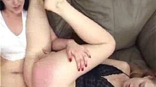 Girl spanks friends brother for stealing her brush - porn video