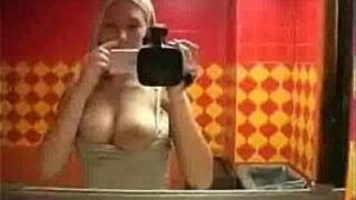 Nice blonde on the toilet - porn video