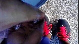 Footjob solesjob in car - porn video