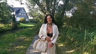 Watch the chubby German Ashley Cum Star work her way through a horde of men - porn video